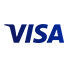 Le logo de Visa, un fournisseur de cartes de crédit, montre 'VISA' en lettres bleues sur fond blanc.